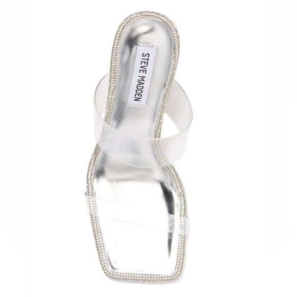 STEVE MADDEN PENDING EMBELLISHED TRANSLUCENT STRAP STILETTO HEEL - Picture 5 of 7